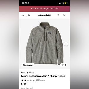 Patagonia better-sweater 1/4 zip fleece jacket
